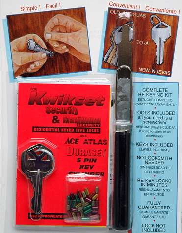 Lock Rekeying Kit (Special Tools & Instructions For Rekeying Locks)